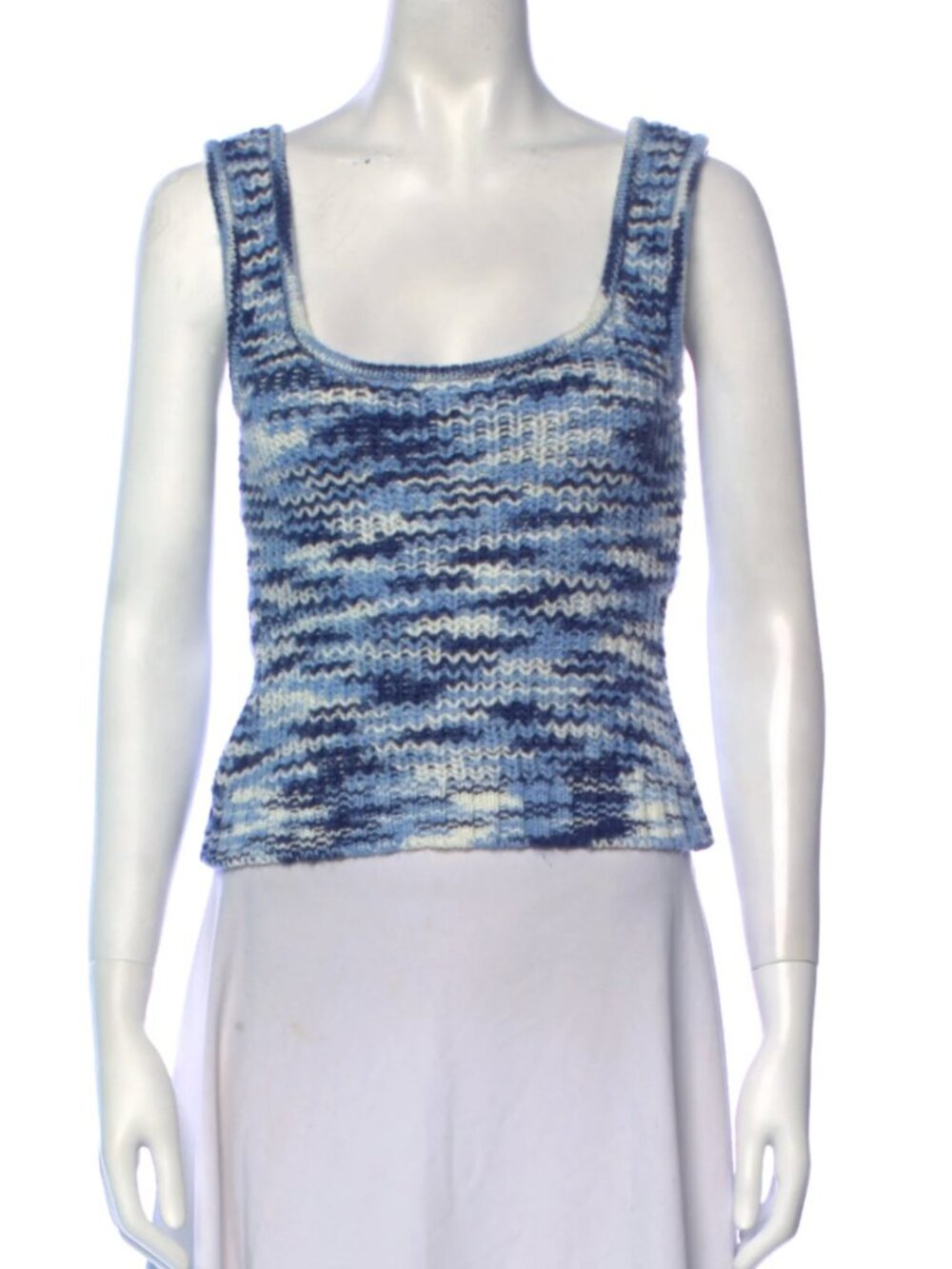 Staud Space-Dye Knit Tank – Blue Multi